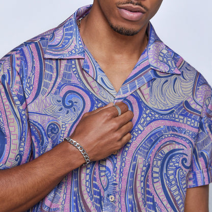 Men's Linen Set 2 Piece , Boho Outfit, Short Sleeve Shirt and Pants
