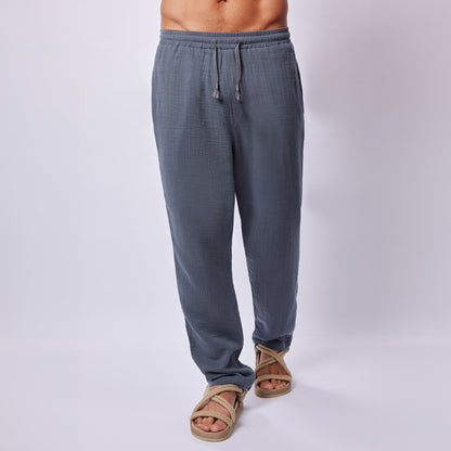 Men's Dark Muslin Set , Lightweight Cotton Shirt and Pants