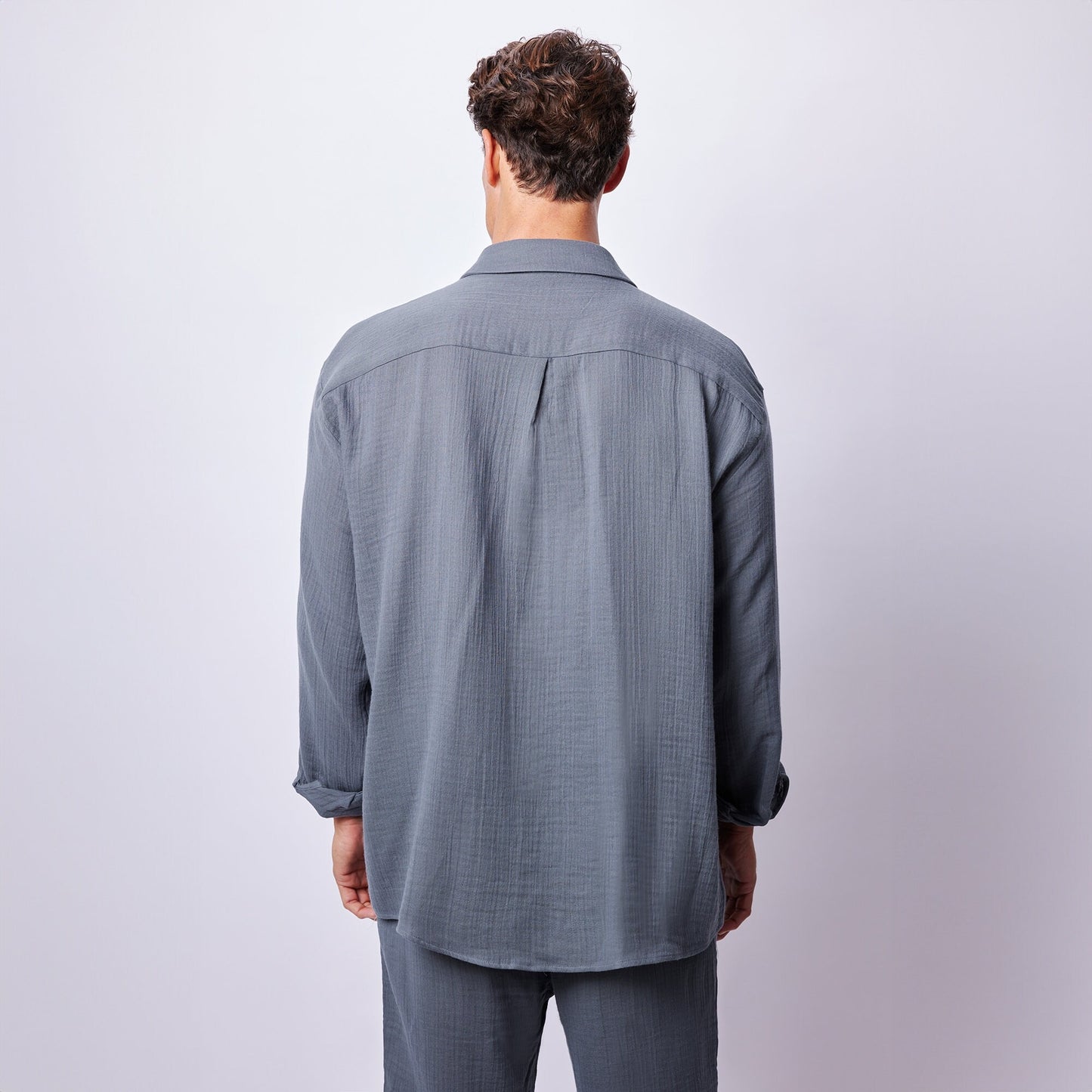 Men's Dark Muslin Set , Lightweight Cotton Shirt and Pants