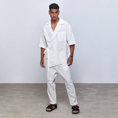 Men's Linen Kimono , Natural Linen Robe, Open Front Cardigan