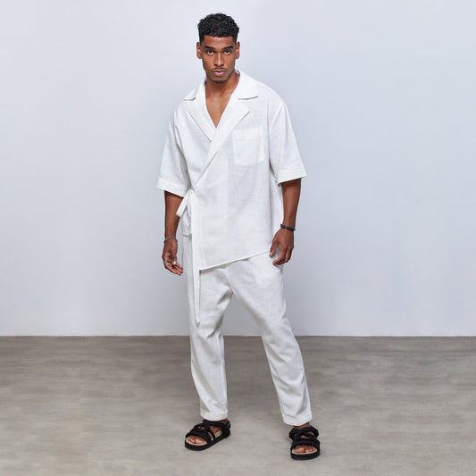 Men's Linen Kimono , Natural Linen Robe, Open Front Cardigan