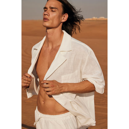 Men's Linen Kimono , Natural Linen Robe, Open Front Cardigan
